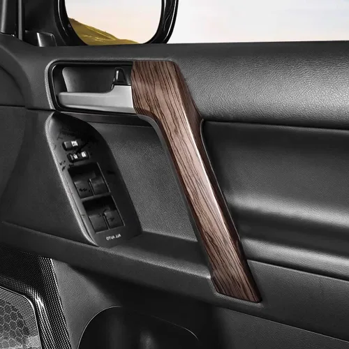Miniatura 4 de Manija de puerta con textura de madera para Toyota Land Cruiser Prado 150, panel de elevación de ventana Lc150 2010-2022, accesorios