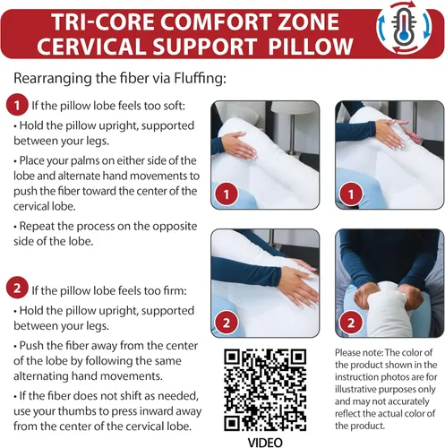Miniatura 8 de Core Products Tri-Core Comfort Zone Almohada de Soporte Cervical, Regulación de Temperatura Outlast, Suave (Firmeza Media) - Tamaño Completo
