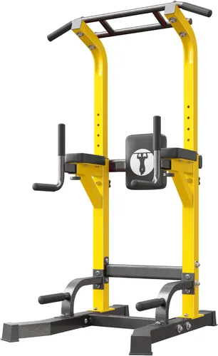 SogesHome Power Tower Pull Up Bar Dip Stand, 10 Adjustable Height Free Standing Assistive Trainer Dip Station, Multi-Function Strength Training
