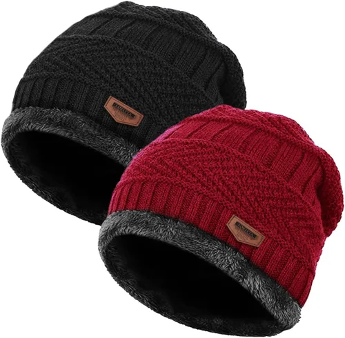 Miniatura 99 de Loritta Gorro de invierno cálido de punto grueso y holgado para hombre