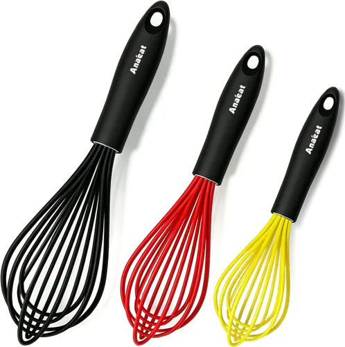 Miniatura 15 de Anaeat Mini batidores de alambre, juego de 2 batidores portátiles de acero inoxidable para cocina y batidor de huevos con alambre grueso, globo 2