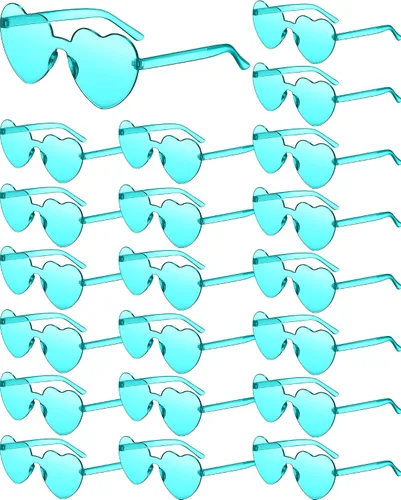 20 pares de lentes de sol sin montura en forma de corazón, lindos lentes de color caramelo sin marco, gafas de moda