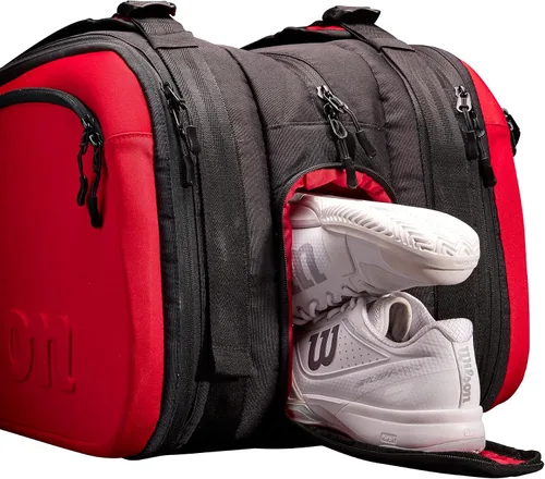 Miniatura 8 de Wilson Clash V2 Super Tour - Bolsa para raqueta de tenis, color rojo y negro, con capacidad para hasta 15 raquetas