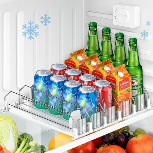 Miniatura 11 de 2024 Organizador de Bebidas para Nevera, Dispensador de Latas de Soda Mejorado para Refrigerador, Organizador Automático de Latas con Empujador