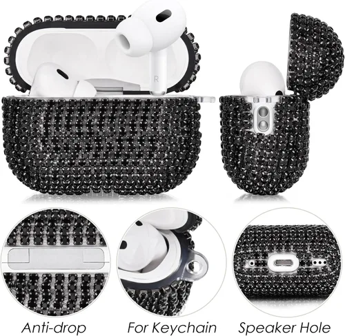 Miniatura 2 de VISOOM Bling Airpods Pro 2ª Generación Funda - Funda para AirPods Pro 2 con Cordón para Mujeres 2024 Crystal iPod Pro 2 Funda de Carga Inalámbrica