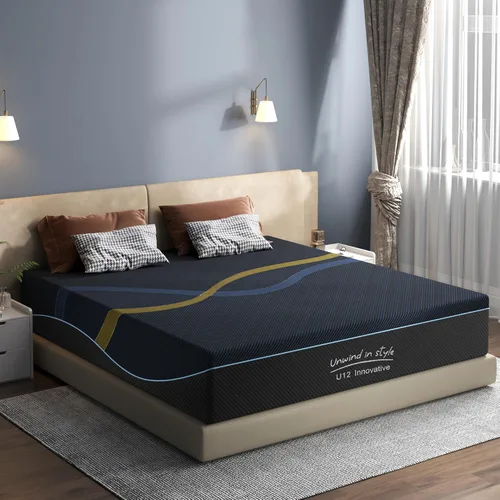 Miniatura 12 de Colchón de espuma viscoelástica de tamaño matrimonial, colchón de 10 pulgadas con té verde para aliviar la presión, cama firme media en una caja