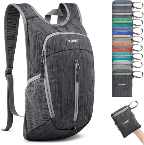 G4Free Mochila de senderismo de 10L Mochila de viaje pequeña Mochila plegable ligera Mochila de hombro plegable casual Negro