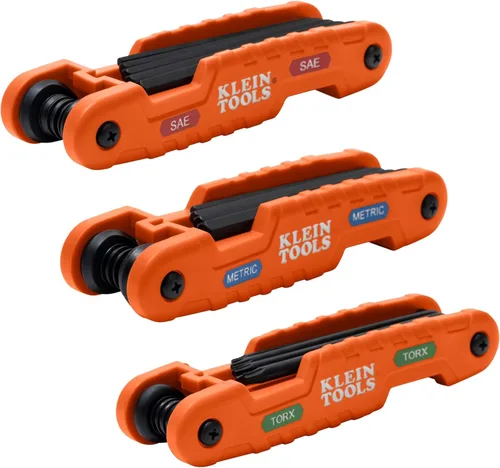 Miniatura 7 de Klein Tools - 70550 Juego de llaves hexagonales, 11 tamaños SAE, herramienta de llaves hexagonales, plegable, muy resistente con llaves hexagonales