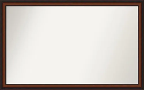 Miniatura 125 de Amanti Art Espejo de pared personalizado no biselado (24 x 27 pulgadas), marco estrecho de nogal chipre - varios tamaños personalizados - Espejo