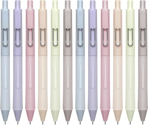 Aisibeiger Bolígrafos de gel de 0.020 in de tinta negra, bolígrafos retráctiles de gel para escritura suave, suministros de oficina (12 unidades)
