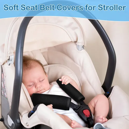 Miniatura 6 de Riakrum 4 fundas para cinturón de seguridad de automóvil para bebé, correas de asiento de automóvil, almohadillas de hombro para niños, fundas