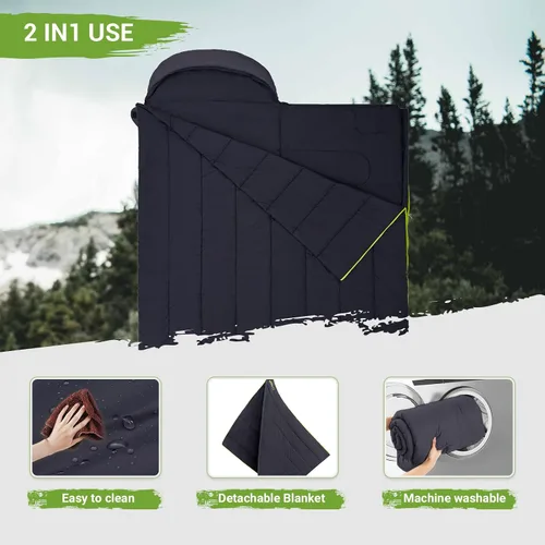 Miniatura 4 de ATEPA Duck Down Sleeping Bag/Blanket for Backpacking, Ultralight Lightweight Rectangular Warm Weather Summer Compact Waterproof Portable Sleeping