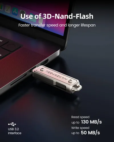 Miniatura 3 de MOVE SPEED Memory Stick de 64 GB, unidad de pulgar de 130 MB/s con puerto dual tipo C + USB 3.2, Pendrive de alta velocidad compatible