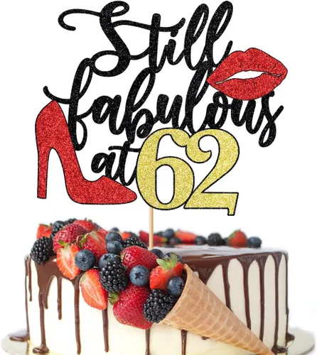 Miniatura 39 de Still Fabulous at 30 - Decoración para tartas de feliz cumpleaños de 30 años, tacones altos de reina con labios rojos grandes, decoración