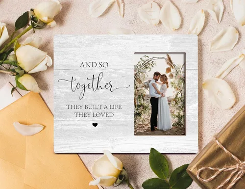 Miniatura 5 de Orchroma Regalos de Boda para Parejas, Marco de Fotos para Parejas, Marcos de Fotos de Amor, Marco de Fotos de Compromiso, Y Así Juntos Construyeron