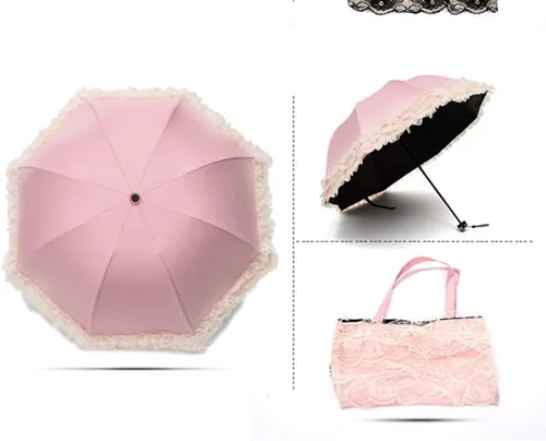 Miniatura 3 de Honeystore Sombrilla de encaje princesa plegable soleado y lluvioso decoración paraguas