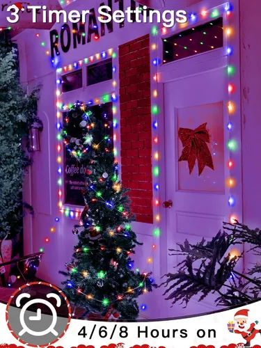 Miniatura 6 de Luces de Navidad para exteriores, 800 LED de 262 pies, luces de hadas multicolor IP67 impermeables, tira de luces enchufables con control remoto, 8