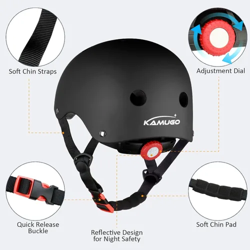 Miniatura 3 de KAMUGO - Casco ajustable para niños, adecuado para niños pequeños de 2 a 14 años, para niños y niñas, seguridad multideportiva para ciclismo