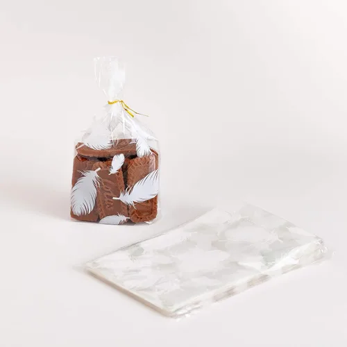 Miniatura 6 de JHere Paquete de 100 bolsas de dulces de lunares con 100 lazos metálicos dorados, bolsas de plástico transparente para galletas, dulces, aperitivos