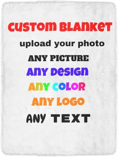 HUGLAZY Manta personalizable con fotos, texto, collages de fotos, carga tu propia foto, regalo para mujer, decoración de cumpleaños, 1 foto