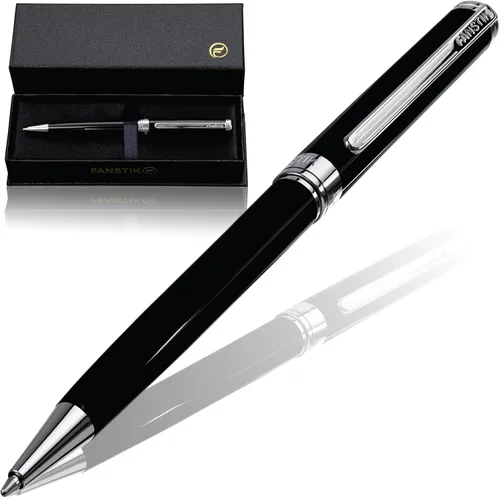 Miniatura 22 de FANSTIK Bolígrafo de lujo negro y dorado, juego de regalo elegante para mujeres, chapado en oro real de 24 quilates, juego de regalo profesional