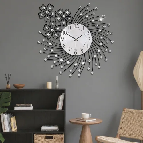 Miniatura 8 de Reloj de pared grande para sala de estar, relojes de pared modernos silenciosos que funcionan con batería, relojes decorativos sin tictac