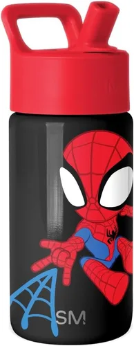 Simple Modern - Botella de agua para niños Summit con tapa con pajilla | Taza de acero inoxidable aislada de 14 onzas de Marvel Spider Man para