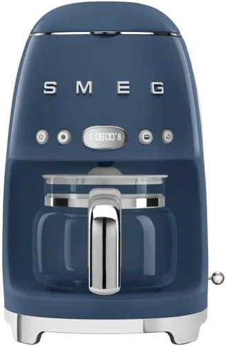 Miniatura 9 de Smeg Cafetera de goteo estética de estilo retro de los años 50 con jarra de vidrio de 10 tazas, función de arranque automático, plato para mantener