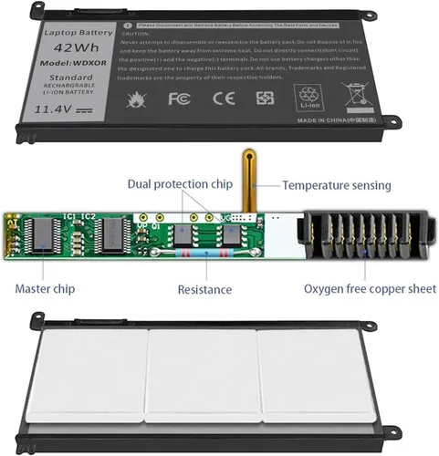 Miniatura 5 de Batería YRDD6 para Dell Inspiron 5591 7586 5491 5481 5482 5485 3310 2-en-1 15 3582 3583 3593 3584 5590 5593 5594 5585 5598 14 3493 5493 5480 3793