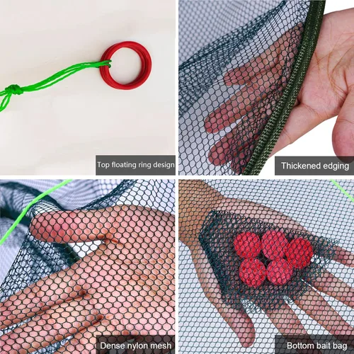 Miniatura 4 de Red de Pesca Plegable Portátil, Red para Cangrejos con Cuerda de Pesca, Jaula de Lanzamiento Manual para Cangrejos, Red de Malla Plegable para Pesca
