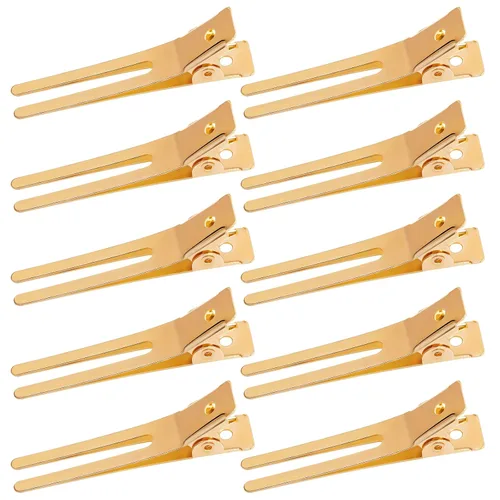 Miniatura 10 de Wobe - Juego de 50 pinzas de doble punta para peluquería, horquillas de cocodrilo de metal de 4,5 cm para peinado con lazo, pinzas para peinado