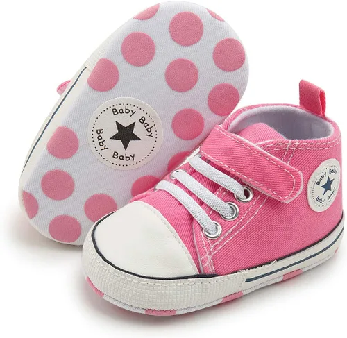 Miniatura 103 de KIDSUN zapatos deportivos altos hasta el tobillo para bebés, niños y niñas con suela antideslizante, suaves, para recién nacidos, zapatos