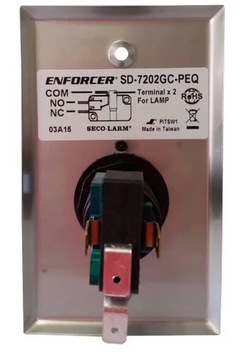 Miniatura 4 de Seco-Larm SD-7202GC-PEQ ENFORCER - Placa de pared con iluminación LED RTE con botón verde grande, botón grande iluminado con leyenda "PUSH TO EXIT
