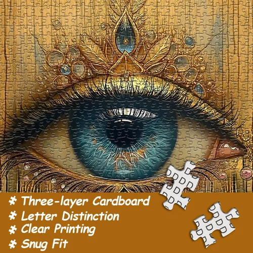 Miniatura 3 de Rompecabezas de Ojos de Loto para Adultos 1000 Piezas, Rompecabezas Temáticos de Arte de Ojos de Flores, Rompecabezas Vintage Hermosos y Desafiantes