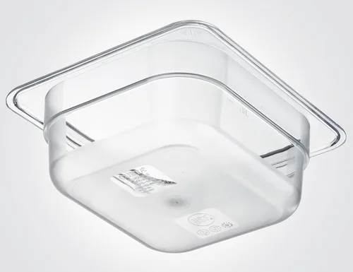 Miniatura 3 de CURTA Paquete de 6 bandejas de comida NSF, tamaño 1/6 de 2 1/2 pulgadas de profundidad, plástico de policarbonato comercial transparente apto