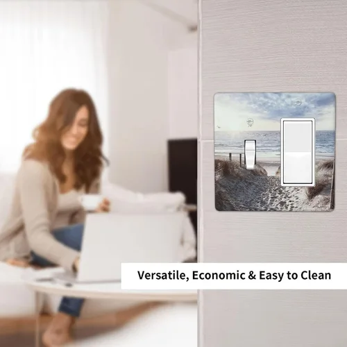 Miniatura 604 de Cubiertas de placa de pared de 3 gang con interruptor de luz de triple palanca, en negro y dorado con esplendor de oro rosa, estampado floral