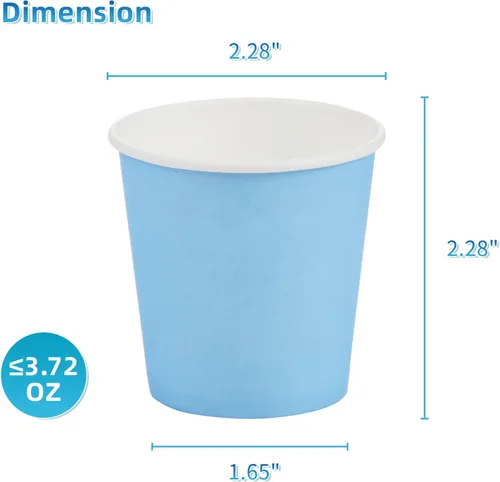 Miniatura 6 de VITVITI Paquete de 30 vasos para enjuague bucal de baño, taza de papel desechable de café de 3.7 onzas, taza pequeña para enjuague bucal/bebidas