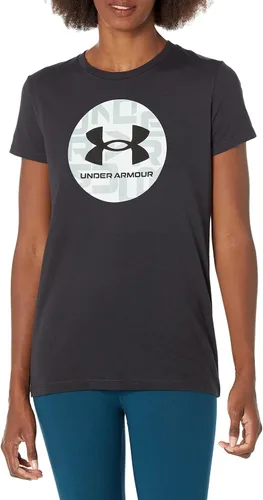 Under Armour Camiseta de manga corta con logotipo circular para mujer