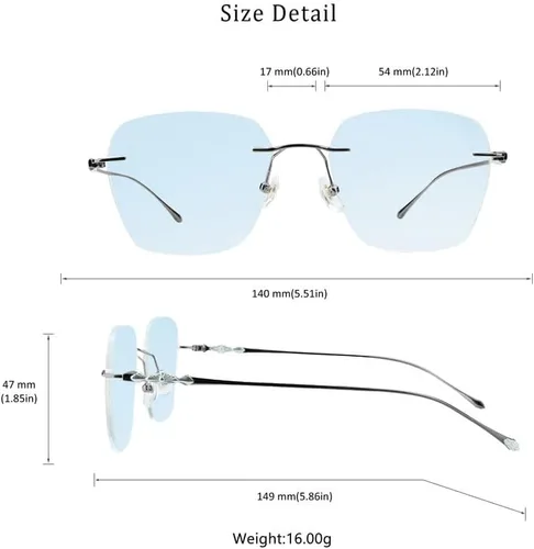 Miniatura 4 de LifeArt Pure Titanium Frame Glasses/Blue Light Blocking Reading Glasses, Reduce Eyestrain, Stylish for Men and Women