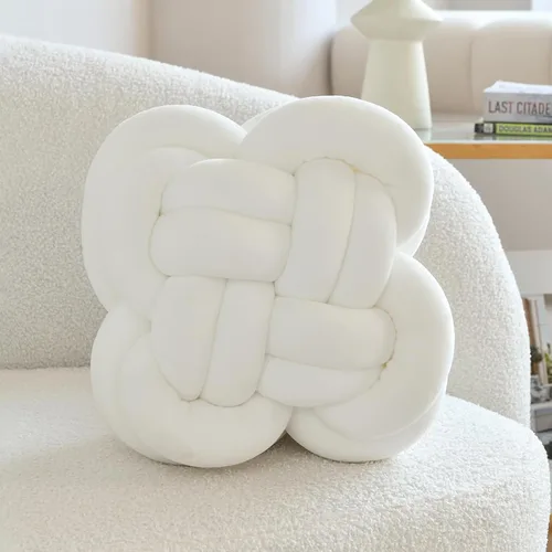 Miniatura 14 de Bola de almohada de nudo, cojines decorativos con tela de terciopelo para sofá cama, decoración de 12 pulgadas, cojines cuadrados anudados para sala