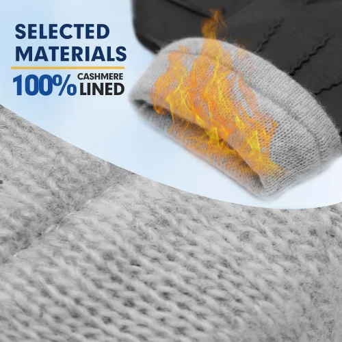 Miniatura 8 de MGGMOKAY Guantes de cuero para hombre, guantes de piel de ciervo suave con forro de cachemira