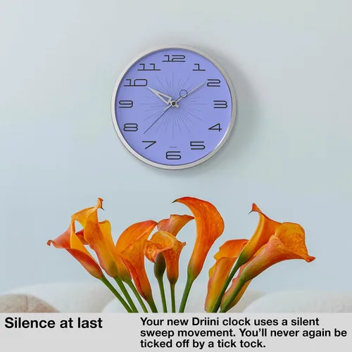Miniatura 3 de Driini Reloj de pared moderno de mediados de siglo (12 pulgadas), reloj de pared retro silencioso sin tictac para sala de estar, cocina o baño