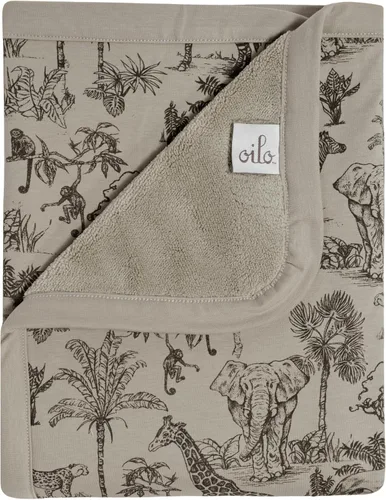 Miniatura 25 de Oilo Manta de bebé de oso, manta de bebé de oso de peluche con respaldo de felpa suave y estampado de jersey de algodón orgánico, doble capa