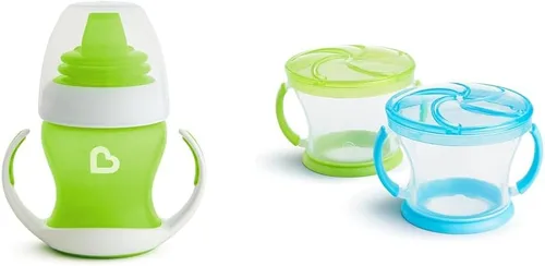 Miniatura 13 de Munchkin® Gentle™ Transition Sippy Trainer - Tazón de 4 onzas, paquete de 2, cuencos de succión azules y Stay Put™ para bebés y niños pequeños