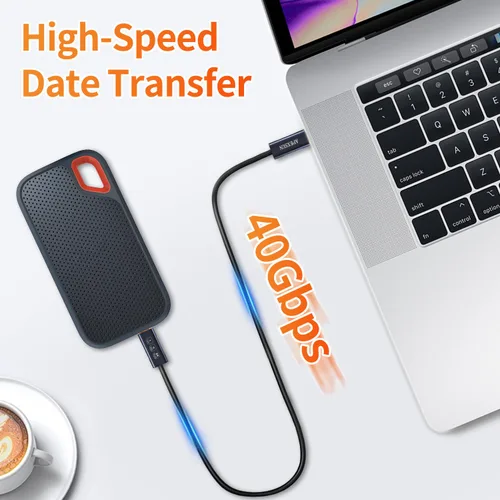 Miniatura 4 de APEXSUN Cable de extensión USB C (1.6 pies), cable coaxial corto USB-C macho a hembra compatible con Thunderbolt 4/3, USB4, PD240W, video 8K/4K