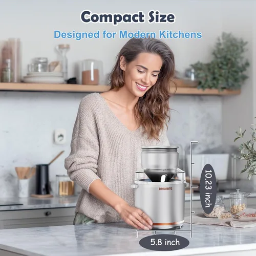 Miniatura 5 de BRIOBITE Máquina eléctrica de helado de 1.1 cuartos de galón para helados, batidos y sorbetes, perfecta para 2-3 porciones, fácil de usar y limpiar