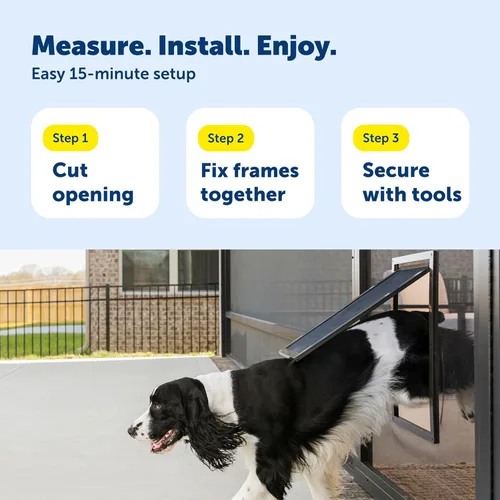 Miniatura 8 de PetSafe Puerta de malla para mascotas - Resistente, a prueba de desgarros y perforaciones para perros y gatos - Compatible con puerta contra