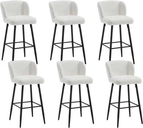 Miniatura 9 de RIVOVA Taburetes de bar de 26 pulgadas de altura de mostrador con respaldo, juego de 2 taburetes de bar modernos para encimera de cocina, taburetes