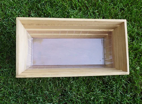 Miniatura 5 de Admired By Nature Maceta de madera natural, caja rectangular de madera de 6 x 13 pulgadas de largo, para jardines, plantas, decoración del hogar