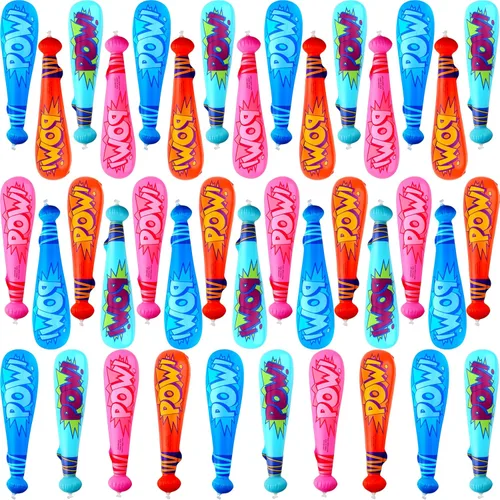 Sonarun Paquete de 40 bates inflables de béisbol de 18 pulgadas, juguete inflable de bate de béisbol para carnaval, cumpleaños, piscina, béisbol,
